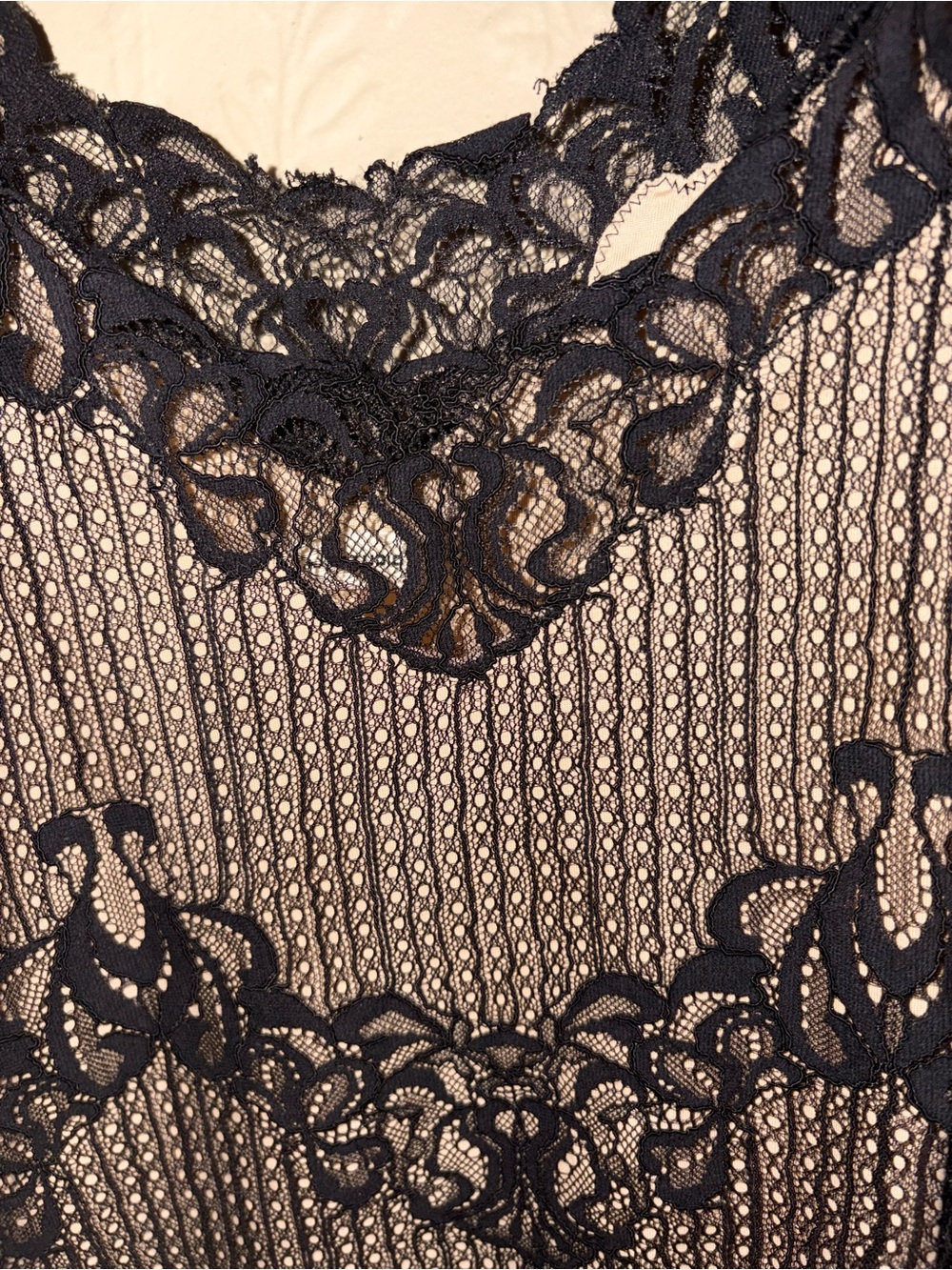 Max Studio Black Lace Puff Sleeve Sheer Blouse - Picture 5 of 9